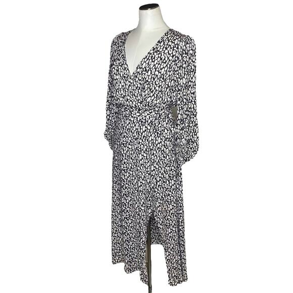 IRO Zanaka Leopard-Print Jersey Maxi Wrap Dress size 36/Small - Picture 4 of 16